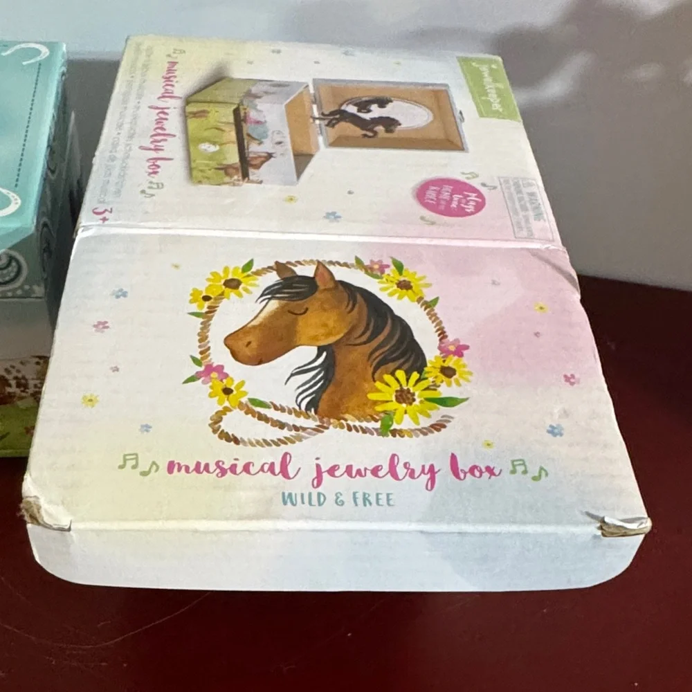 Horse Musical Jewelry Box for Kids - Green and Brown